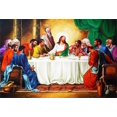 thumbnail image 1 of GreenDecor 7x5ft Last Supper Of Jesus Christ With Twelve Apostles On Holy Backdrop The Savior And His Disciples On Maundy Thursday Photography Backgro, 1 of 4