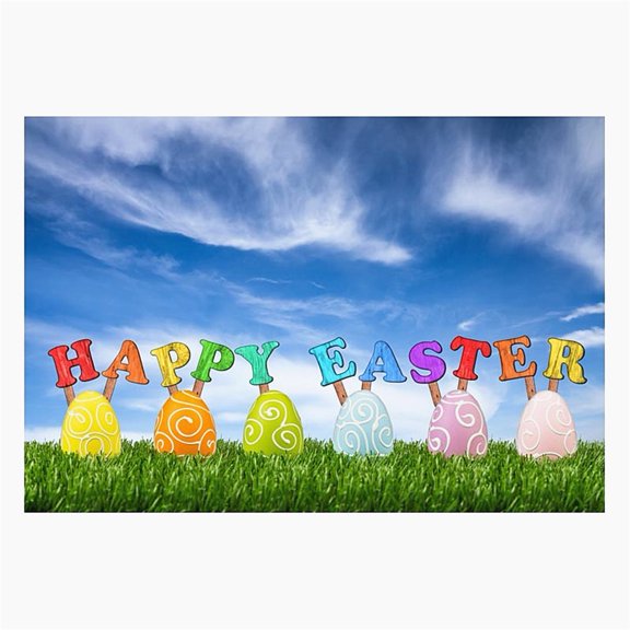 GreenDecor 7x5ft Photography Backdrop Happy Easter Festival Backdrops for Photo Studio Baby Photo Props
