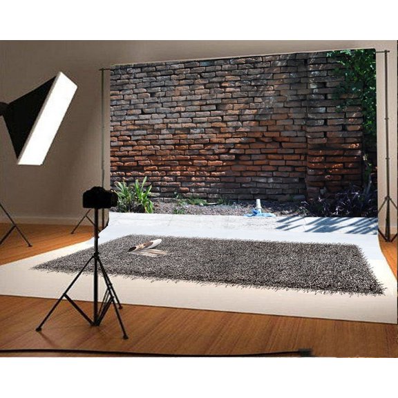 GreenDecor 7x5ft Photography Background Brick Wall Countyrside Theme Backdrops Portraits Shooting Video Studio Props
