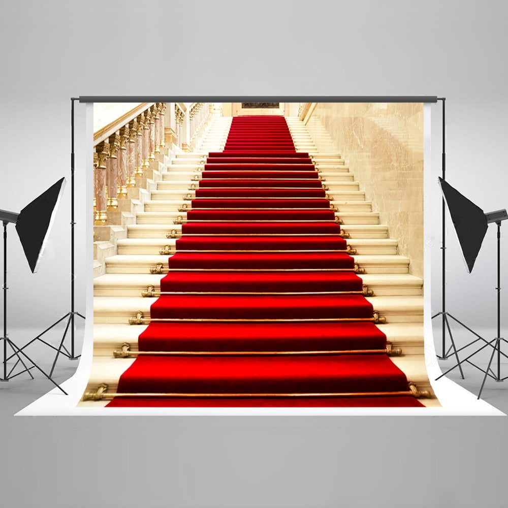 GreenDecor 7x5ft Red Carpet Stairs Wedding Decorations Photography ...