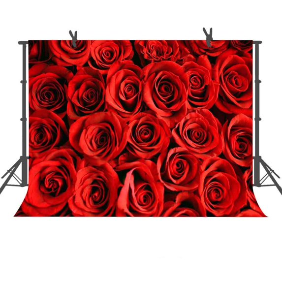 GreenDecor 7x5ft Red Rose Photography Backdrop Props Flower Wall Photo ...
