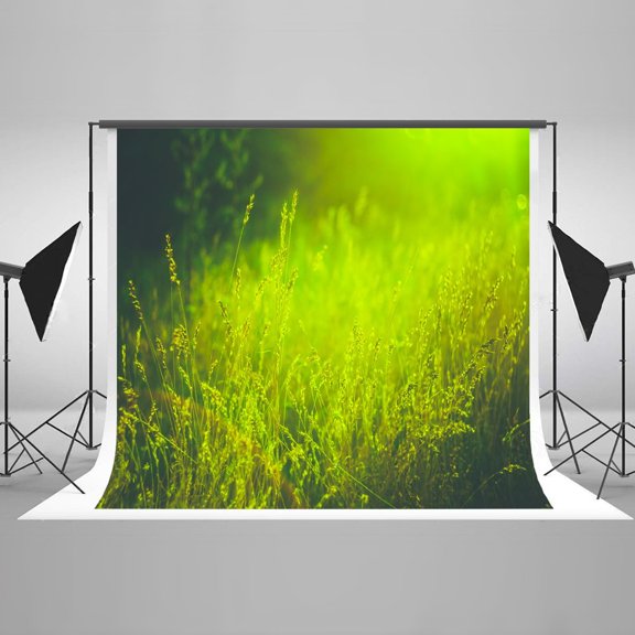 GreenDecor 7x5ft Spring Photography Backdrop Green Grass Photo Studio Background