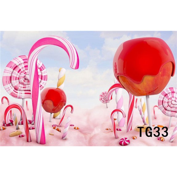 GreenDecor 7x5ft The Decorated Apple Sweet Candy Photography Backdrops Studio Background Photo Backdrops Studio Props
