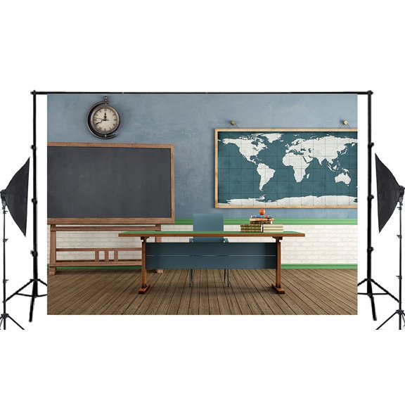 GreenDecor 7x5ft The World Map Digital Printed Photography Backdrop Prop Photo Background