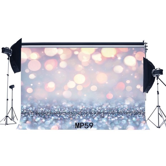 GreenDecor 7x5ft Valentine's Day Backdrop Bokeh Halos Glitter Sequins Romantic Wallpaper Photography Background Girls Lover Wedding Party Decoration Photo Studio Props