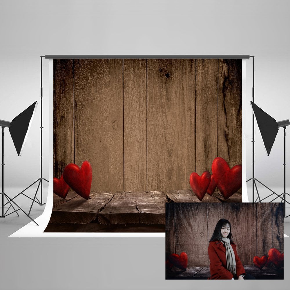 GreenDecor 7x5ft Valentine's Day Backdrops for Photography Heart Dark ...
