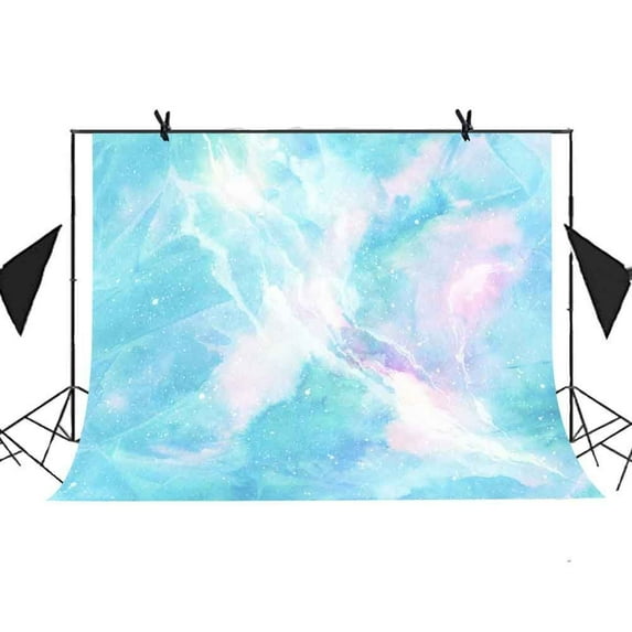 GreenDecor 7x5ft Vintage Photography Backdrop Light blue marbled pattern Backdrop Portrait Vintage Photo Studio Props Curtain Party Background