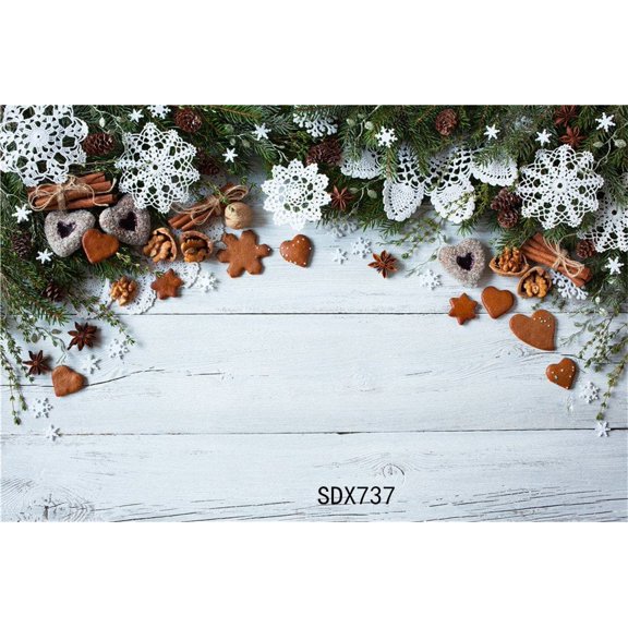 GreenDecor 7x5ft Wooden Floor Christmas Decor Christmas Photography Backdrops Studio Background Photo Backdrop Studio Props