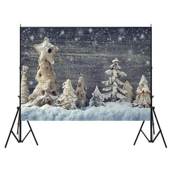 GreenDecor 7x5ft Wooden Wall White Snowing Accumulated Christmas Theme Photography Backdrop Photo Background Studio Prop