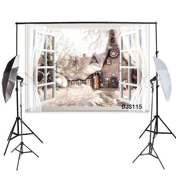 GreenDecor 7x5ft Xmas Snowhouse Christmas Photography Backdrop Studio Background Photo Backdrops Studio Props
