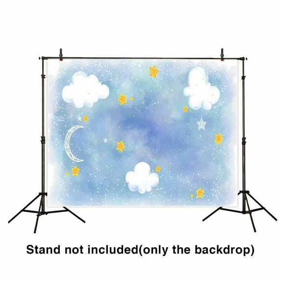 GreenDecor 7x5ft watercolor blue sky with white cloud backdrop for baby photography