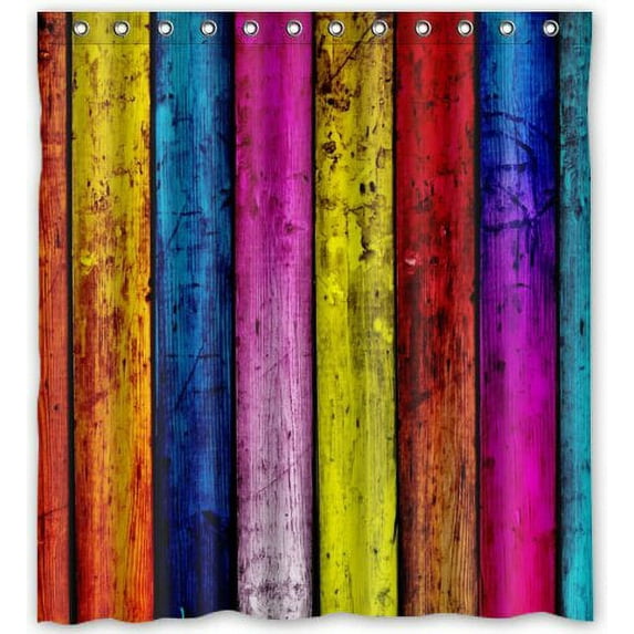 GreenDecor Amazing The Beauty Of The Colorful Rainbow Waterproof Shower Curtain Set with Hooks Bathroom Accessories Size 66x72 inches