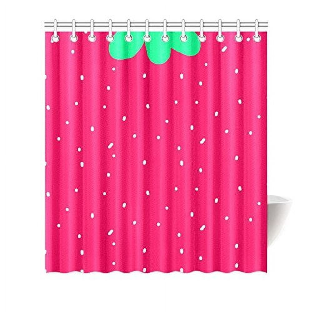 GreenDecor And Funny Pink Strawberry Strawberries Waterproof Shower ...