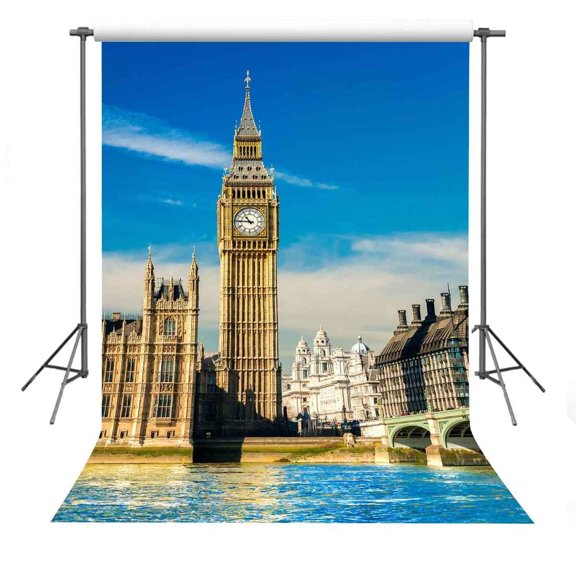 GreenDecor Background 5x7ft British Big Ben Photography Backdrop Photo Studio Props Room Mural