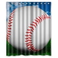 thumbnail image 1 of GreenDecor Ball Soft Ball Baseball In Green Grass Waterproof Shower Curtain Set with Hooks Bathroom Accessories Size 60x72 inches, 1 of 2