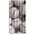 thumbnail image 1 of GreenDecor Baseball Waterproof Shower Curtain Set with Hooks Bathroom Accessories Size 36x72 inches, 1 of 2
