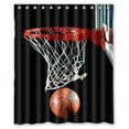 thumbnail image 1 of GreenDecor Basketball Waterproof Shower Curtain Set with Hooks Bathroom Accessories Size 60x72 inches, 1 of 2