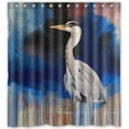 thumbnail image 1 of GreenDecor Beautiful Blue Heron Waterproof Shower Curtain Set with Hooks Bathroom Accessories Size 66x72 inches, 1 of 2