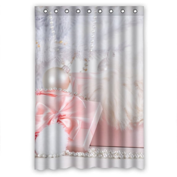 GreenDecor Beautiful Christmas Gift Waterproof Shower Curtain Set with Hooks Bathroom Accessories Size 48x72 inches
