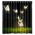thumbnail image 1 of GreenDecor Beautiful Firefly Butterfly At Night Waterproof Shower Curtain Set with Hooks Bathroom Accessories Size 66x72 inches, 1 of 2