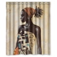 thumbnail image 1 of GreenDecor Beautiful Woman African Beautiful Woman Waterproof Shower Curtain Set with Hooks Bathroom Accessories Size 60x72 inches, 1 of 2