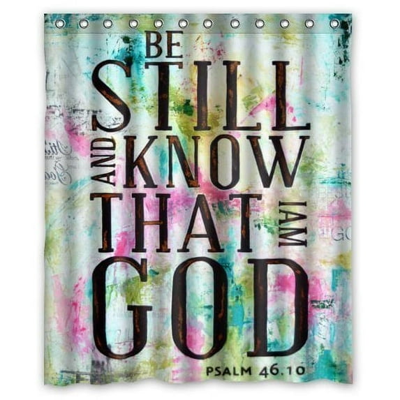GreenDecor Bible Verse Waterproof Shower Curtain Set with Hooks Bathroom Accessories Size 60x72 inches