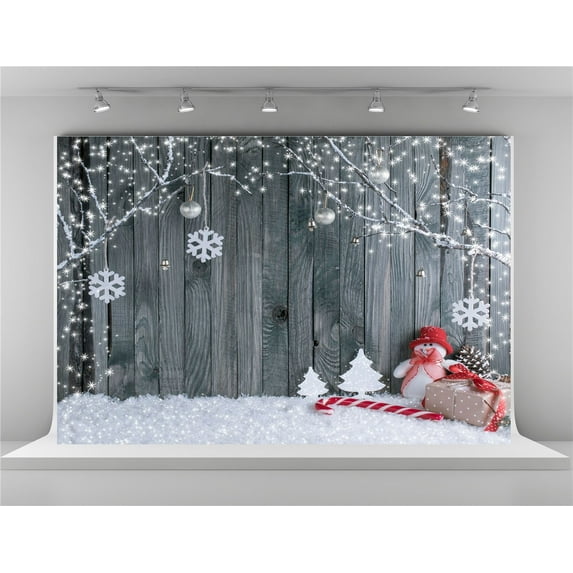 GreenDecor Blue Photography Backdrops Winter Frozen Snow Background for Photo Studio 5x7ft Natural Snowflake Backdrop 5x7ft