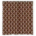 thumbnail image 1 of GreenDecor Brown White Moroccan Trellis Latticework Waterproof Shower Curtain Set with Hooks Bathroom Accessories Size 66x72 inches, 1 of 2
