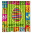 thumbnail image 1 of GreenDecor Cartoon Happy Easter Waterproof Shower Curtain Set with Hooks Bathroom Accessories Size 66x72 inches, 1 of 2