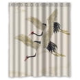 thumbnail image 1 of GreenDecor Chinese Red Crowned Crane Waterproof Shower Curtain Set with Hooks Bathroom Accessories Size 60x72 inches, 1 of 2