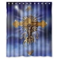 thumbnail image 1 of GreenDecor Christian Cross Waterproof Shower Curtain Set with Hooks Bathroom Accessories Size 60x72 inches, 1 of 2