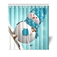 thumbnail image 1 of GreenDecor Christmas Gift Holiday Winter Snowman Waterproof Shower Curtain Set with Hooks Bathroom Accessories Size 66x72 inches, 1 of 2