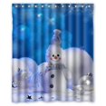 thumbnail image 1 of GreenDecor Christmas Snowman Waterproof Shower Curtain Set with Hooks Bathroom Accessories Size 60x72 inches, 1 of 2