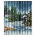 thumbnail image 1 of GreenDecor Christmas Winter Snow Scenery Waterproof Shower Curtain Set with Hooks Bathroom Accessories Size 60x72 inches, 1 of 2