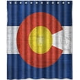 thumbnail image 1 of GreenDecor Colorado Flag Waterproof Shower Curtain Set with Hooks Bathroom Accessories Size 60x72 inches, 1 of 2