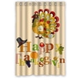 thumbnail image 1 of GreenDecor Colorful Art Turkey Happy Thanksgiving Day Waterproof Shower Curtain Set with Hooks Bathroom Accessories Size 48x72 inches, 1 of 2