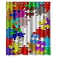 thumbnail image 1 of GreenDecor Colorful Autism Awareness Puzzle Pieces Waterproof Shower Curtain Set with Hooks Bathroom Accessories Size 60x72 inches, 1 of 2