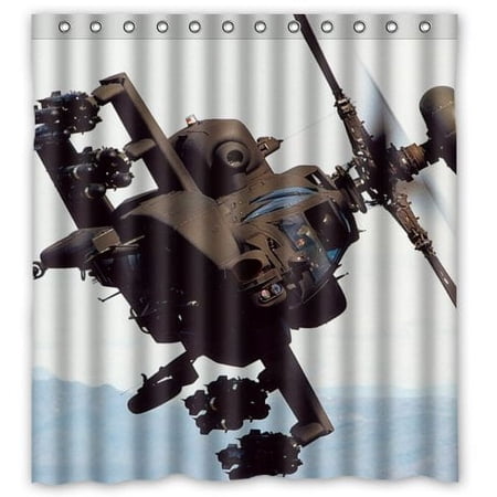 GreenDecor Cool Us Military Helicopter Waterproof Shower Curtain Set with Hooks Bathroom Accessories Size 66x72 inches price history and forecast - GreenDecor