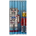 thumbnail image 1 of GreenDecor Creation Robot Friends Waterproof Shower Curtain Set with Hooks Bathroom Accessories Size 48x72 inches, 1 of 2