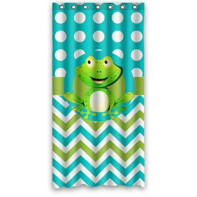 GreenDecor Creative Products Frog Waterproof Shower Curtain Set with Hooks  Bathroom Accessories Size 36x72 inches 