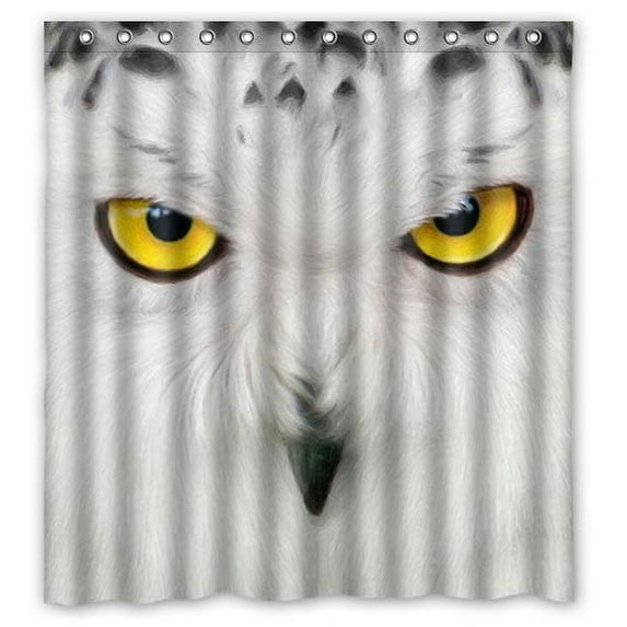 GreenDecor Cute Owls Waterproof Shower Curtain Set with Hooks Bathroom Accessories Size 66x72 inches