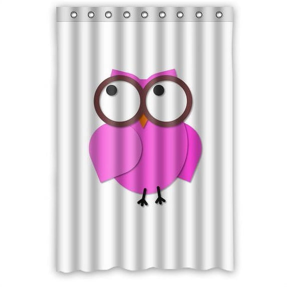GreenDecor Cute Special Owl Waterproof Shower Curtain Set with Hooks Bathroom Accessories Size 48x72 inches