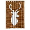 thumbnail image 1 of GreenDecor Deer Head Wood Style Waterproof Shower Curtain Set with Hooks Bathroom Accessories Size 48x72 inches, 1 of 2