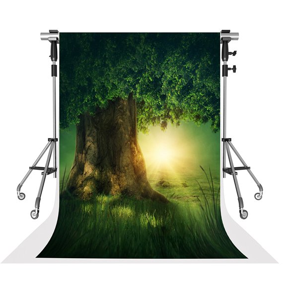 GreenDecor Digital Printing Spring Photography Backdrops Forest Fairy Tale Background Green Tree Backgrounds 5x7ft