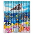 thumbnail image 1 of GreenDecor Dolphin Waterproof Shower Curtain Set with Hooks Bathroom Accessories Size 60x72 inches, 1 of 2