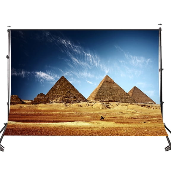 GreenDecor Egyptian Backdrop 7x5ft Desert Blue Sky Pyramids Photo Background Studio Photography Props