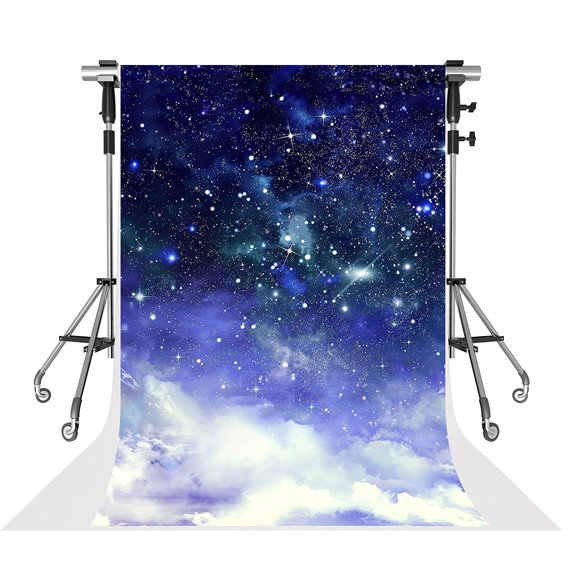 GreenDecor Evening Sky Photography Backdrops Sparkly Stars Background for Shooting 5x7ft