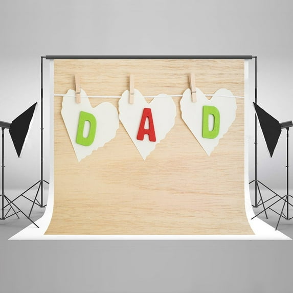 GreenDecor Father's Day Photography Backdrops 5x7ft Light Brown Wood Board Photo Backgrounds Professional Photo Studio Background Backdrop