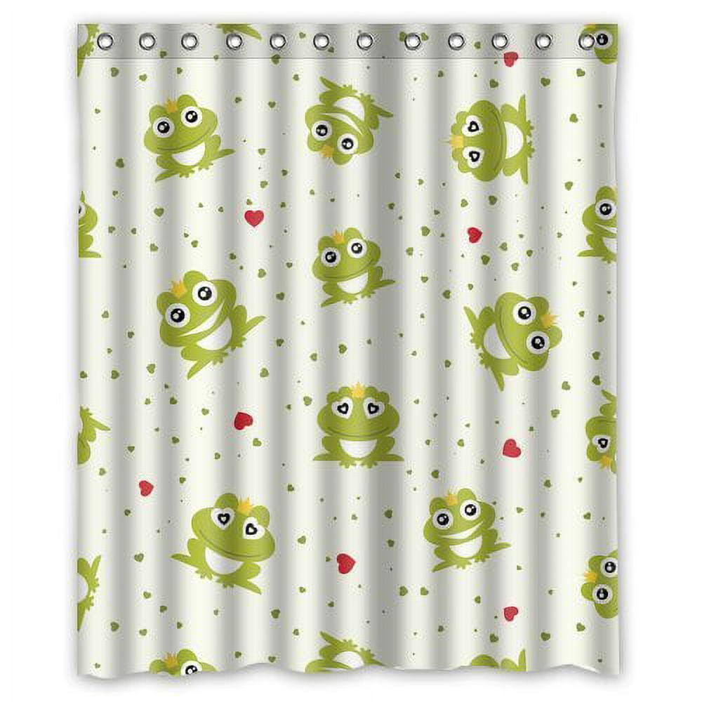 GreenDecor Creative Products Frog Waterproof Shower Curtain Set