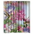 thumbnail image 1 of GreenDecor Novelty Hummingbird Waterproof Shower Curtain Set with Hooks Bathroom Accessories Size 60x72 inches, 1 of 2